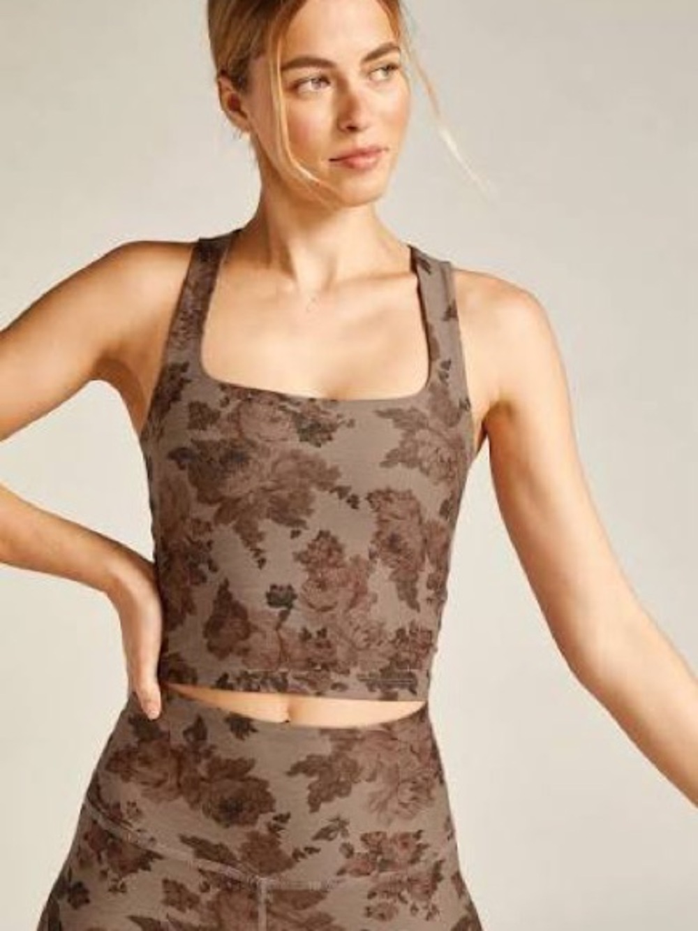 Beyond yoga super soft tank with shelf bra - romantic floral